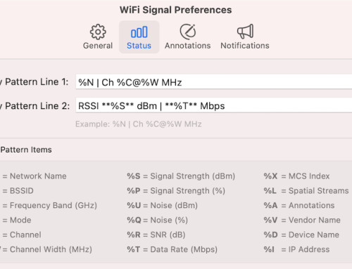 Customizing WiFi Signal’s Menu Bar Status Display
